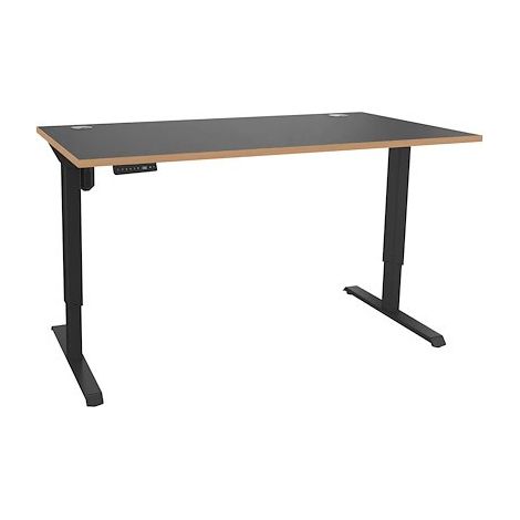 Bureau assis-debout Nivo à mémoire de position pied anthracite L 160 cm - Plateau carbone - Maxiburo