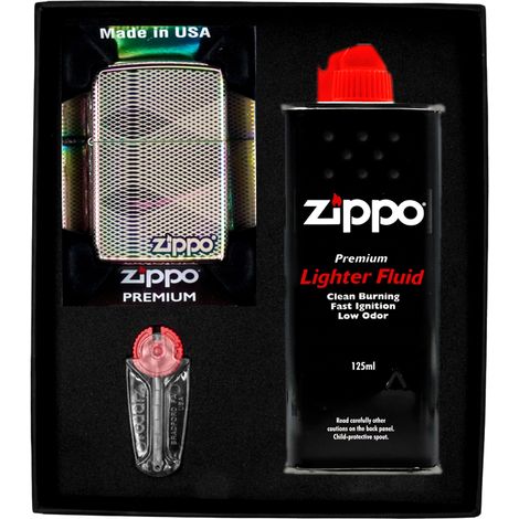 Set de regalo de encendedor ZIPPO con diseño de patrón ILLUSION LINE n.° 1 (1/3)
