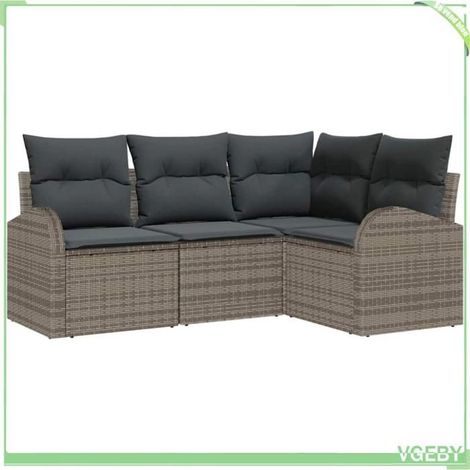 Ensemble de canapé de jardin - FAFEICY - Modulable - Gris - Polyrotin - Résistant aux intempéries (1/5)