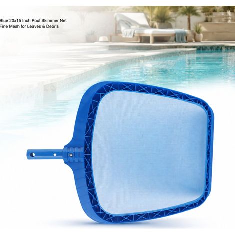 Epuisette de Piscine Maille Fine Cadre Plastique Bleu 20x15in Robuste Léger pour Perche Télescopique Nettoyage Efficace (1/5)