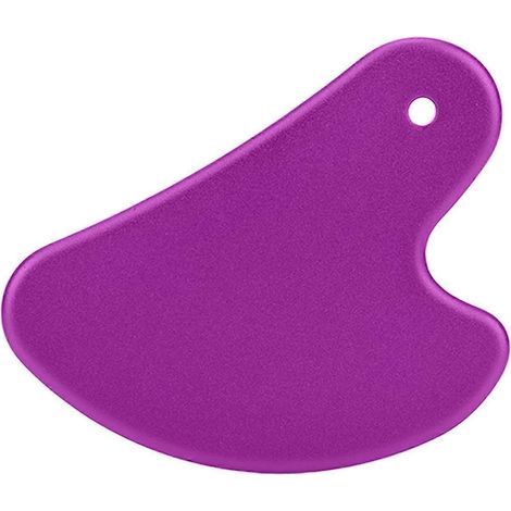 Outil Gua Sha en métal, planche à gratter en alliage d'aluminium, pour favoriser la circulation sanguine, pour le corps et le visage, violet. (1/5)