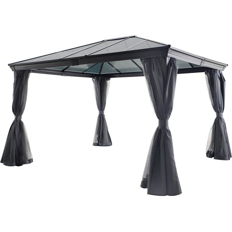 Pergola in alluminio belize grafite 3,6x3m - Hespéride (1/4)
