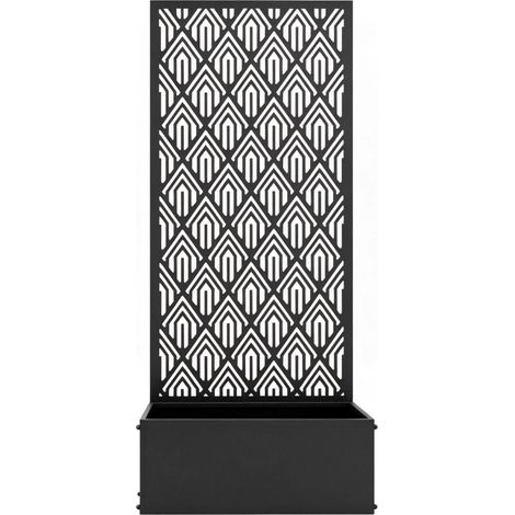 Fioriera da giardino in metallo con grigliato, nera, 45 x 21,5 x 110 cm (1/5)