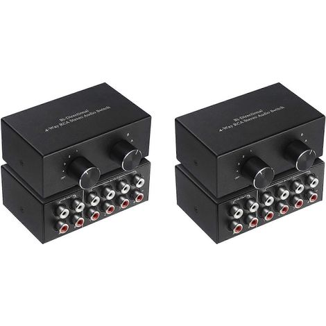 Commutateur audio stéréo RCA bidirectionnel 2 canaux/4 canaux, commutateur audio canaux gauche/droite, distributeur audio 2 entrées/4 sorties ou 4 entrées/2 sorties (1/5)