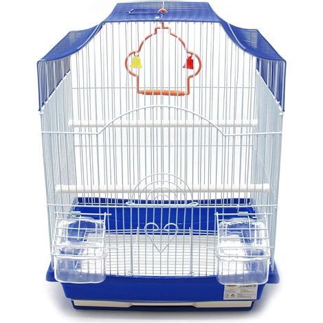 Cage à Oiseaux en métal avec mangeoire Abreuvoir Swing Jumper Seau (33 x 26 x 46 cm) BPS-1233 (1/3)