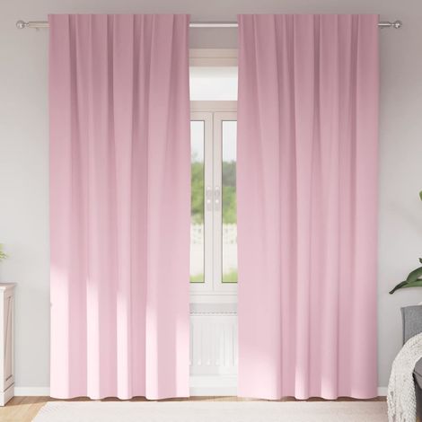 Cortinas opacas con cortinas Rosa Bebé Poliéster