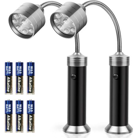 2-teilige Grillleuchte, magnetische Grillleuchte auf beiden Seiten, 9-LED-Grillleuchten-Set, Grillzubehör, batteriebetrieben, 360-Grad-Drehwinkel