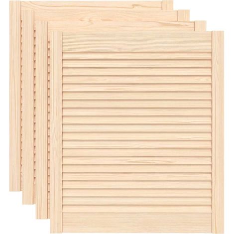 Maison Exclusive - Portes d'armoire à persiennes 4pcs 69x59,4cm bois de pin massif (1/5)