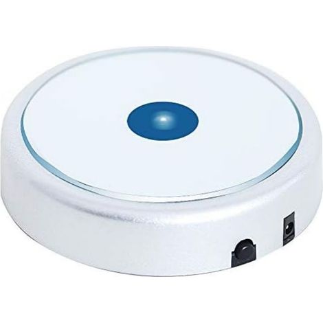 (argent) Présentoir rond antidérapant avec base lumineuse LED dans une variété de couleurs, convient pour les œuvres d'art en cristal de verre (1/5)