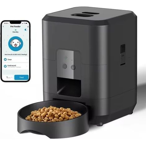 Mangeoire Automatique Intelligente pour Animaux de Compagnie, Distributeur de Nourriture Lente pour Chat et Chien, Bol avec détail quantitatif chronométré