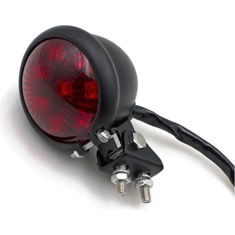 Fanale posteriore universale modificato per moto cruiser, luce freno a LED da 12V in lega di alluminio (1/4)