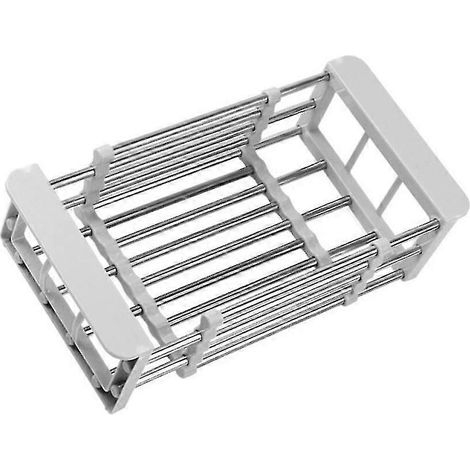 Égouttoir à vaisselle rétractable en acier inoxydable pour cuisine, égouttoir d'évier... (1/4)