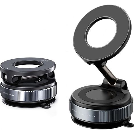 Support de téléphone de voiture réglable sur deux axes avec ventouse, pliable et magnétique, pivotant à 360°, pour la voiture et autres occasions. (1/5)