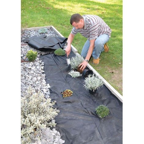 2 x Weedstop 1.5m x 8m Weed Control Sheet Matting Fabric Membrane Cover 50gsm (1/2)