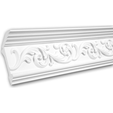 Eckleiste PROFHOME 150163 Zierleiste Stuckleiste Rokoko Barock Stil weiß 2 m