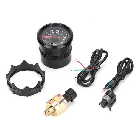 Manómetro digital de presión de aceite de 52 mm con pantalla retroiluminada y motor paso a paso para una respuesta rápida. Compatible con todos los coches de gasolina. (1/5)