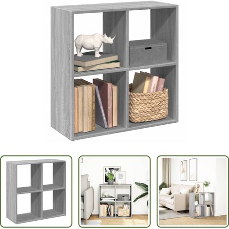 Bücherregal - Raumteiler-Bücherregal Grau Sonoma 69,5x29x69,5 cm (1/5)