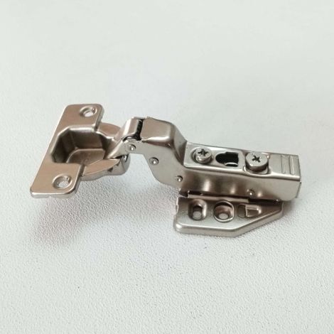 Set di 2 cerniere a scodellino a filo, con basetta, montaggio rapido, ammortizzatore incorporato
