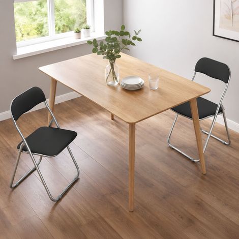 Dmora Juego de dos sillas plegables, color negro, Medidas 43 x 47 x 78 cm