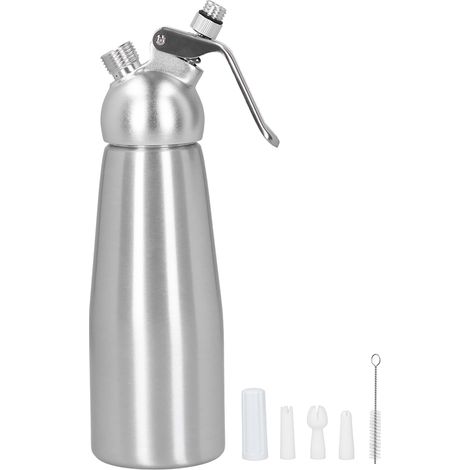 Fouet à crème en alliage d'aluminium, distributeur de mousse, gâteau, Dessert, outil de bricolage avec 3 buses de décoration, 500ml (1/5)
