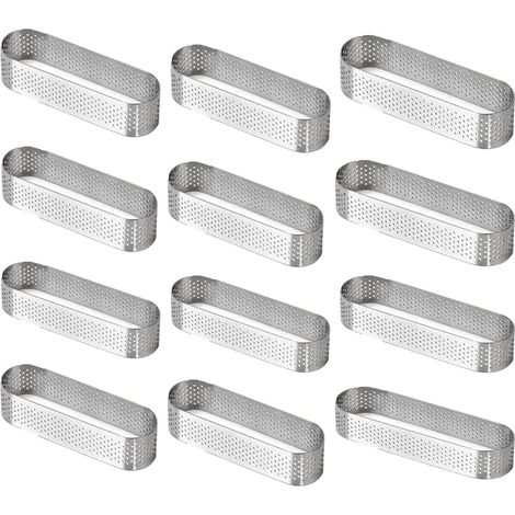 12 Pièces Anneau de Gâteau Mousse en Acier Inoxydable, avec caractéristiques : 12PIÈCES, Acier, 304A