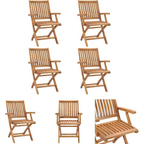 Gartenmöbel - vidaXL Klappbare Gartenstühle 4 Stk. Massivholz Teak - Holzstühle (1/5)