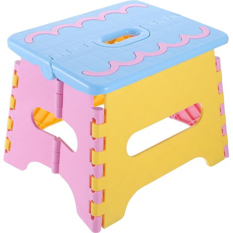 CCYKXA Tragbarer, faltbarer Kunststoffhocker, blau, 18 cm hoch, kleiner multifunktionaler Angel- und Gartenhocker, leicht und kompakt