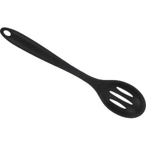 (Schwarzer) Silikon-Küchenlöffel mit Schaumfunktion Komfortabler, rutschfester Griff, minimalistisches Design, kompakte Größe zum Kochen (1/5)