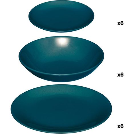 Servizio di Piatti Secret de Gourmet Azzurro Ceramica 18 Pezzi (1/3)
