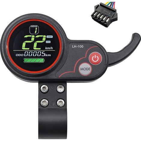 LH100 24V-60V LCD-Armaturenbrett mit Gaszähler für Elektroroller/Elektrofahrrad (5-poliger SM-Stecker)