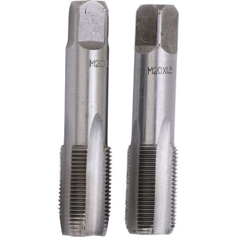 2Pcs Taraud à Flûte Droite Taraud à Flûte à Main Métrique en Acier Haute Vitesse Outil de Taraudage à Vis Standard M20x1,5