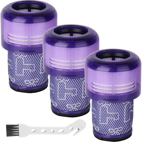 3 filtres de rechange pour aspirateurs Dyson V12 Detect Slim Absolute, filtres de rechange pour bloc moteur Dyson V12 Slim, accessoires et pièces détachées complets (référence 971517-01),1 brosse (1/5)