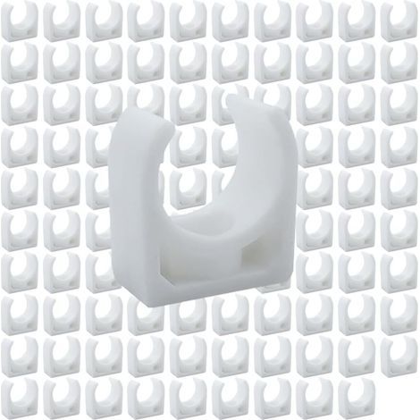 (Diamètre intérieur 16mm) Clips de Tuyau en Plastique 100 pièces Support en U pour tuyau en PPR,Pour la plomberie et la tuyauterie,Vis non incluses (1/5)