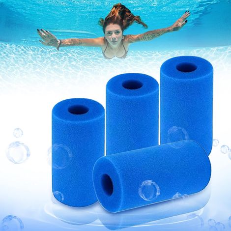 4 Poolfilterschwammkartuschen, geeignet für Intex Typ A, wiederverwendbar und waschbar. (1/5)