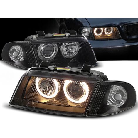 Paire de feux phares Audi A4 B5 de 1994 a 1998 angel eyes noir-27361000 (1/2)