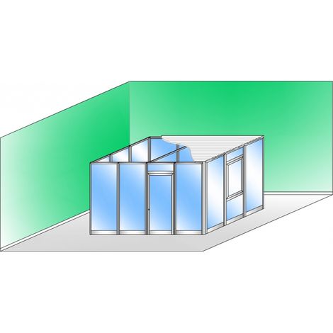 Box Modulare 4 Lati in Alluminio e Vetro Trasparente e Copertura - 4x3 m Colore Argento Ox - ITALFROM� (1/4)