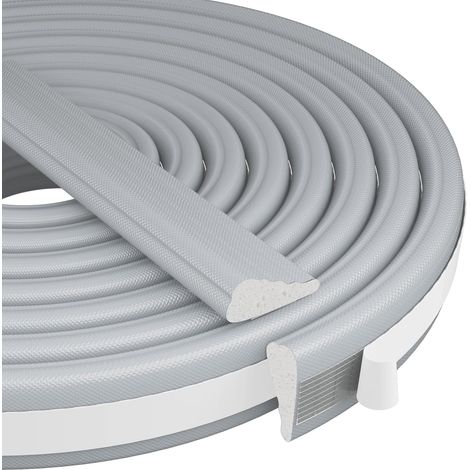 Lot de 3 bandes d'étanchéité en mousse en forme de coin pour fenêtre et porte, bande d'isolation acoustique pour porte d'entrée extérieure, inserts de fenêtre antibruit, bloquant la lumière, gris (1/5)