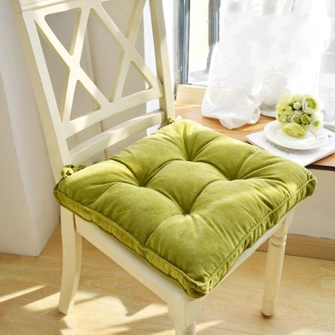 Coussin de chaise en velours côtelé d'extérieur épaissi, décoration intérieure, coussin de chaise de salle à manger d'intérieur, vert 1 pièce (1/2)