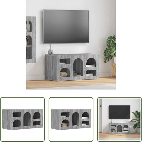 Bois d'ingénierie - Meuble TV Gris Sonoma 80 x 35 x 40 cm Bois d'ingénierie (1/5)