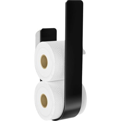 Porte-Rouleau Papier Toilette - Métal Auto-Adhésif - Design En U Pour 3 Roules - Diamètre 11 Cm - Salle De Bain (1/5)
