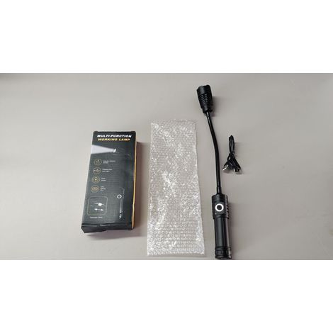 Torcia pieghevole a tubo flessibile COB, torcia telescopica con zoom, luce di segnalazione rossa, luce di lavoro con retro magnetico IPX4, impermeabile, ricarica tramite USB Type-C. (1/4)