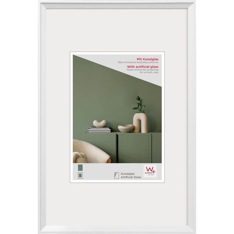 Cadre Photo en Plastique avec Verre Synthétique, Blanc, 10 x 15 cm (1/4)