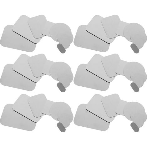 64 plaques magnétiques Autocollantes en métal pour téléphone - Formes Rondes et rectangulaires - Support magnétique pour téléphone Portable, Compatible avec Les Supports de Voiture et (1/5)