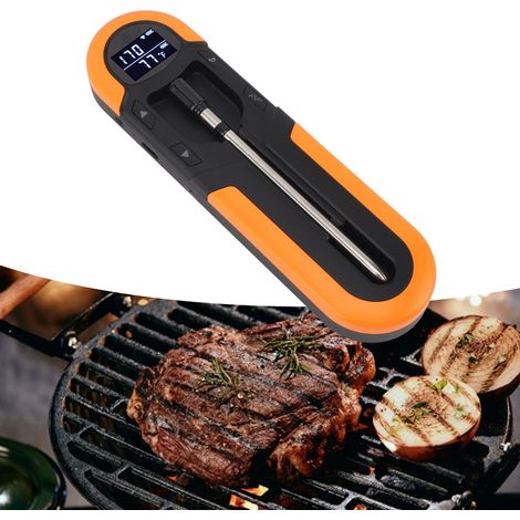 Termometro per carne Bluetooth con timer intelligente e allarme, IP66, magnetico, batteria da 500 mAh per griglia, barbecue e forno. (1/4)