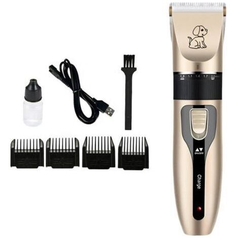 Tondeuse pour chiens et chats, 4 sabots interchangeables, 6 vitesses, batterie rechargeable, fonctionnement silencieux (1/2)