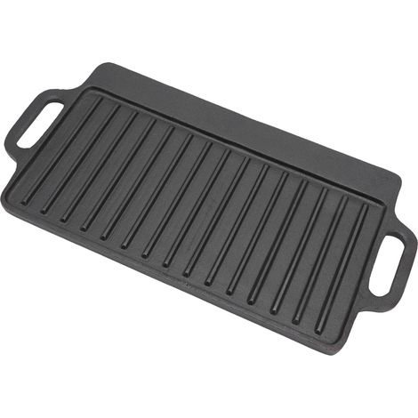 Dicke Teppanyaki-Grillplatte aus Gusseisen, rechteckig, doppelseitig, 40 x 20 cm (1/5)