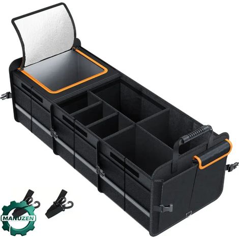 Manuzen - Organisateur de coffre pliable 115 L – tissu Oxford – Noir (1/3)