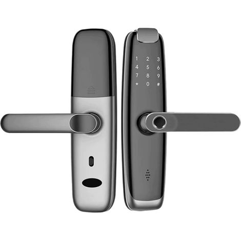 Serrure de porte intelligente Serrure de porte biométrique à empreintes digitales BT TTlock APP carte à puce numérique intelligente sécurité à domicile électronique accès sans clé ( Color : 1 UK , Siz (1/5)