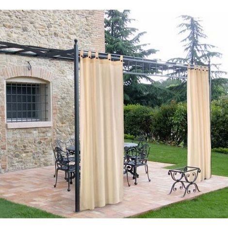 Toile de tente en coton beige pour gazebo avec boucles et boutons 160x270 cm adapte'e aux gazebos et pergolas en bois