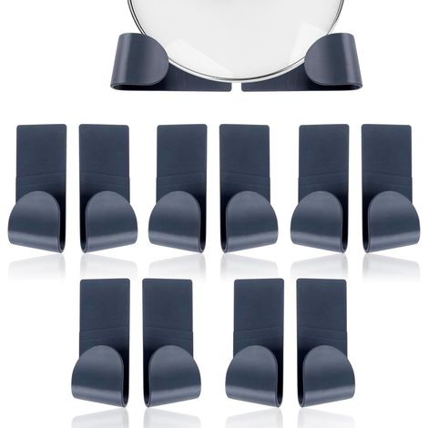 10pcs support de couvercle de chaudière, stockage en plastique mural auto - adhésif, support de spatule sans perforation pour ustensiles de cuisine (1/5)